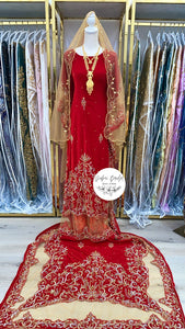 AMIRAH No. 3 Red Velvet Bridal Dirac