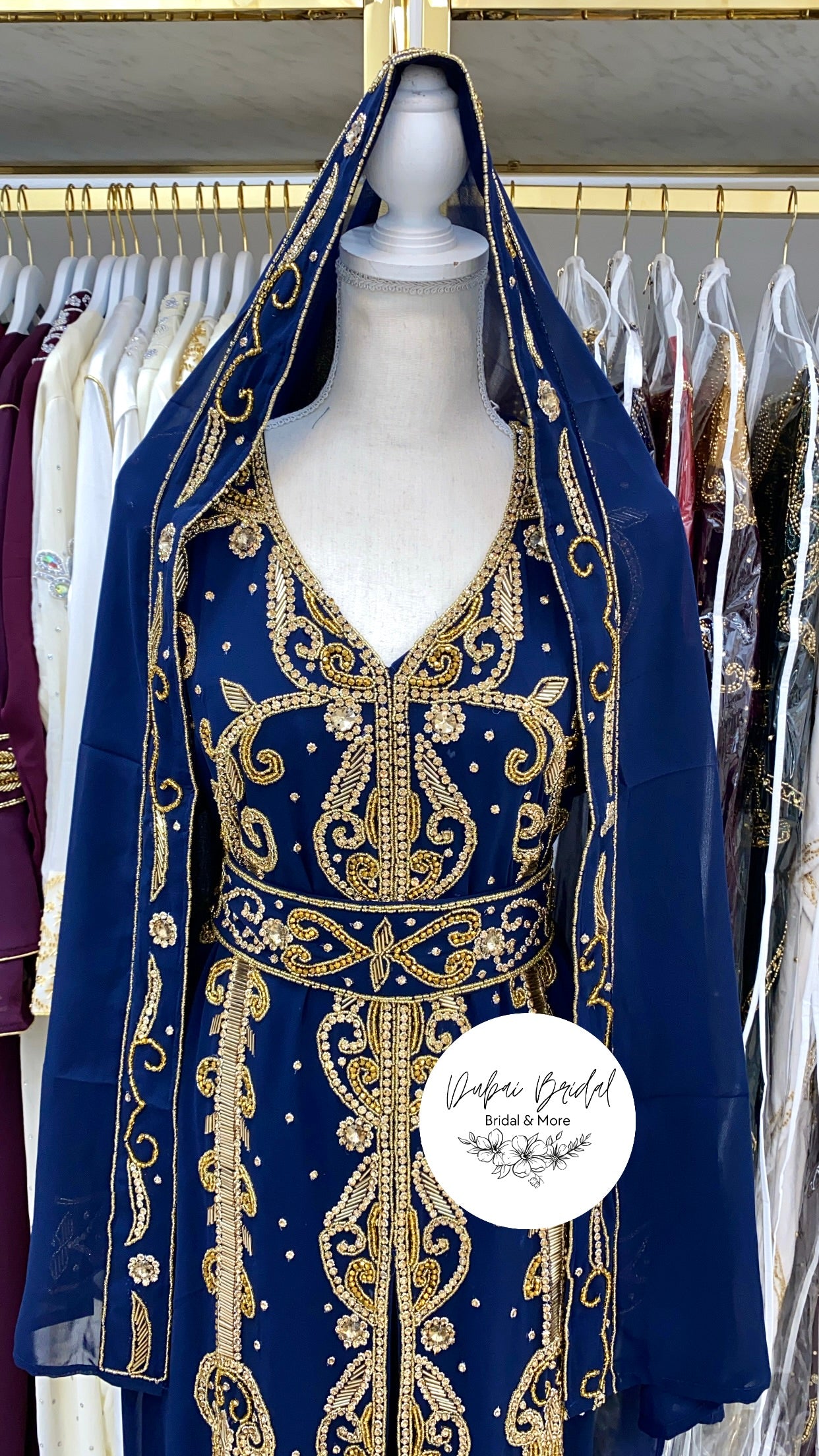 Trail Nikkah Abaya (Navy Blue)