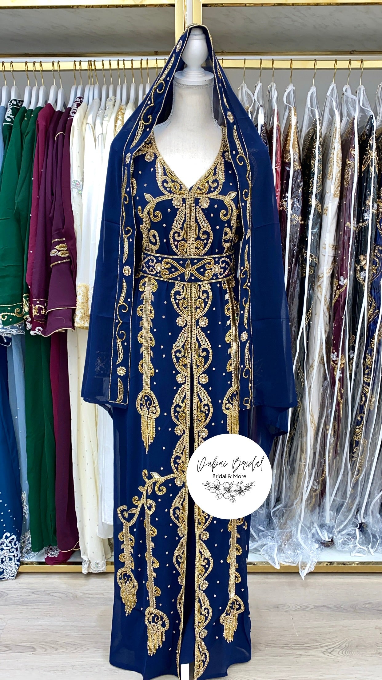 Trail Nikkah Abaya (Navy Blue)