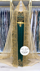 HIND Emerald Green Satin Bridal Dirac No.2