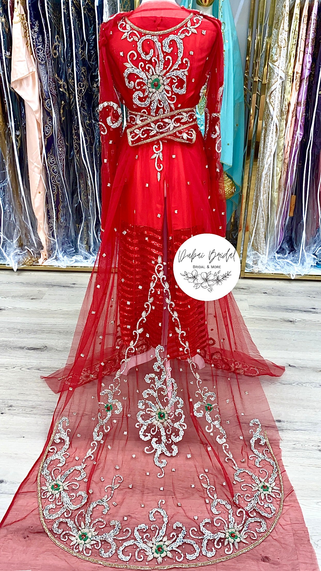 red moroccan dress Maroon Velvet Fully Sequined Gold Lace Sweetheart Turkish Henna Kaftan Gown 42