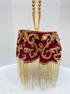 Maroon Velvet Bridal Bag