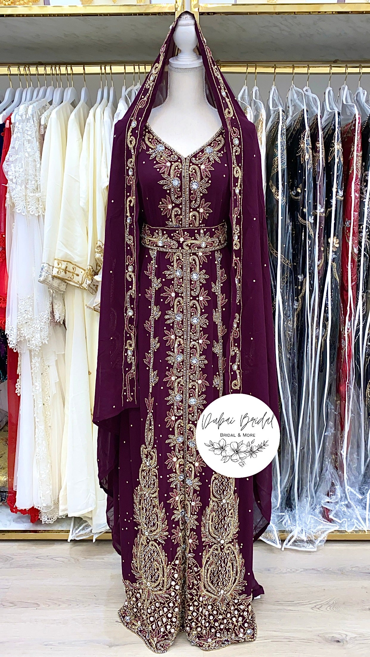 Jeweled Nikkah Abaya (Purple)