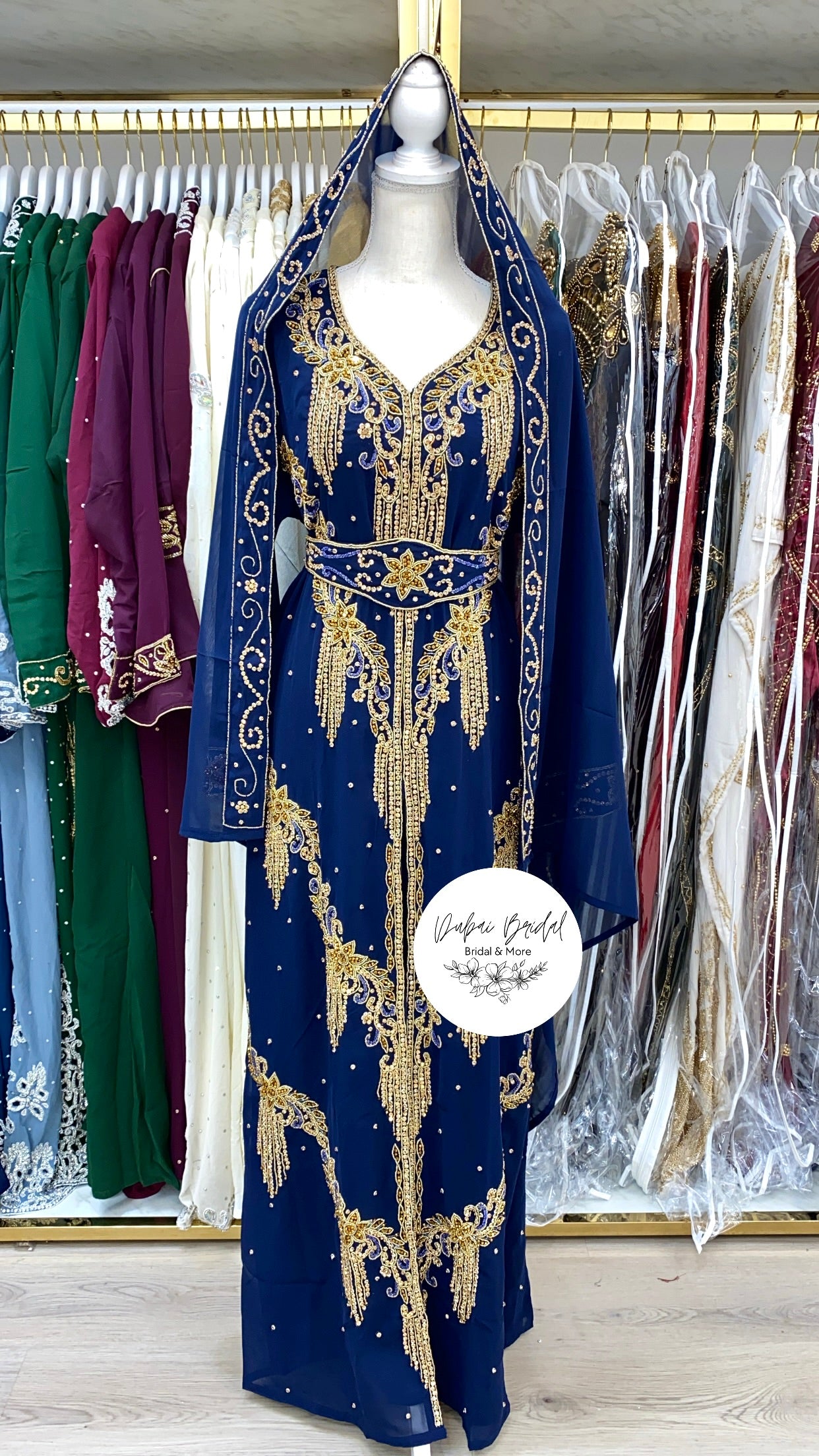 Shooting Star Nikkah Abaya (Navy Blue)