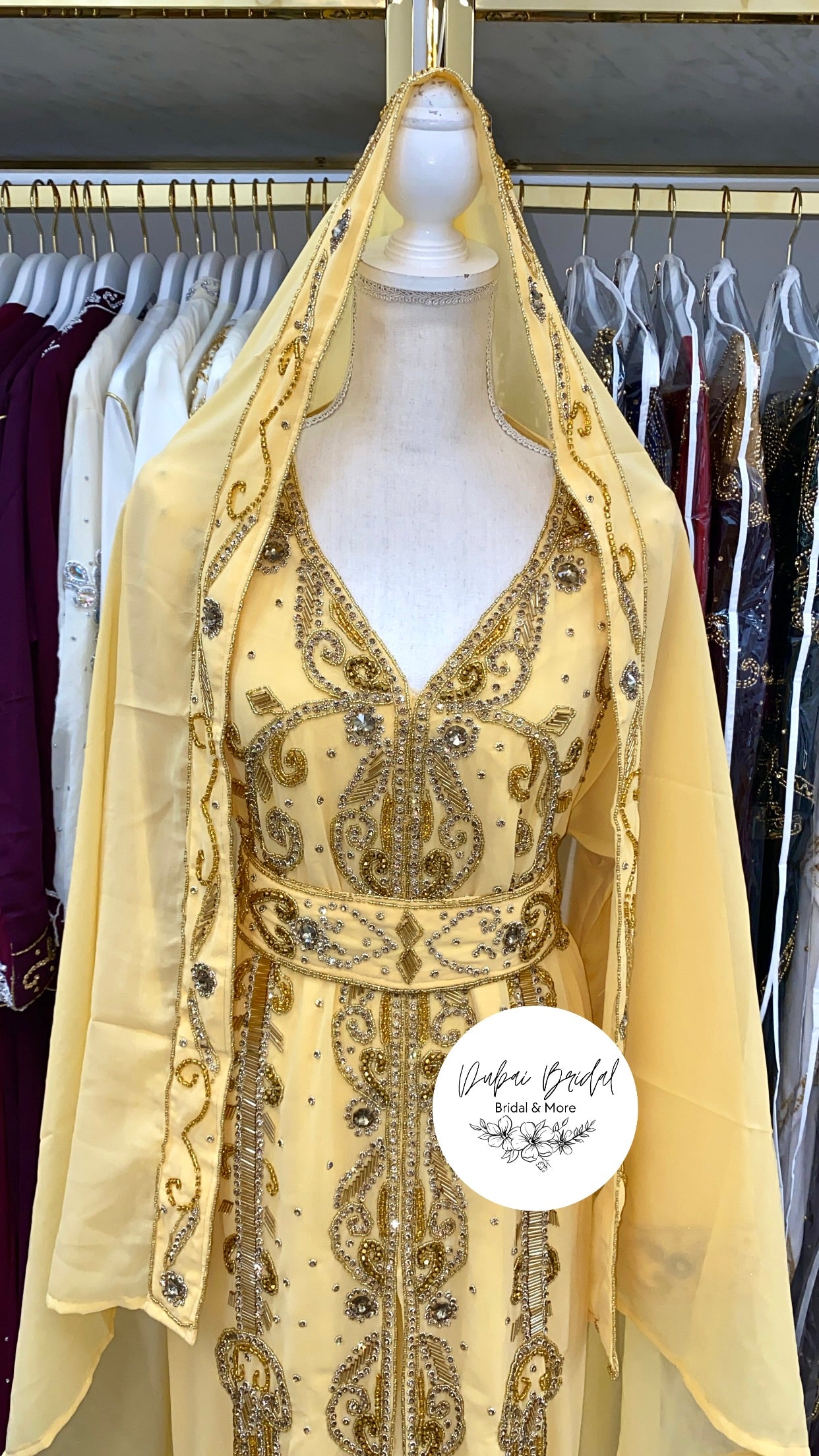 Trail Nikkah Abaya (Light Gold)