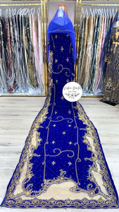 AMIRAH No. 1 Royal Blue Velvet Bridal Dirac