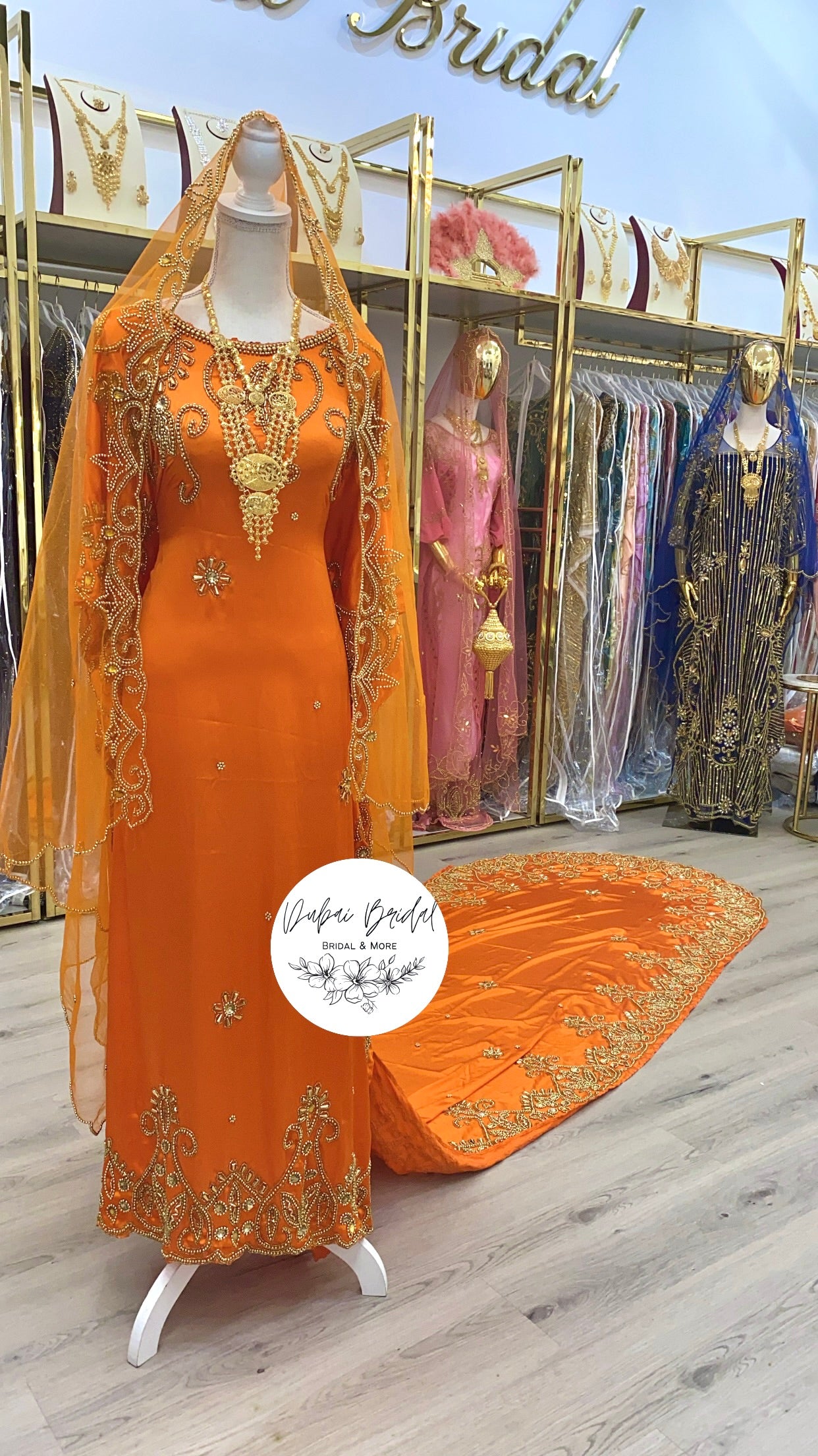 LAYLA Orange Satin Bridal Dirac