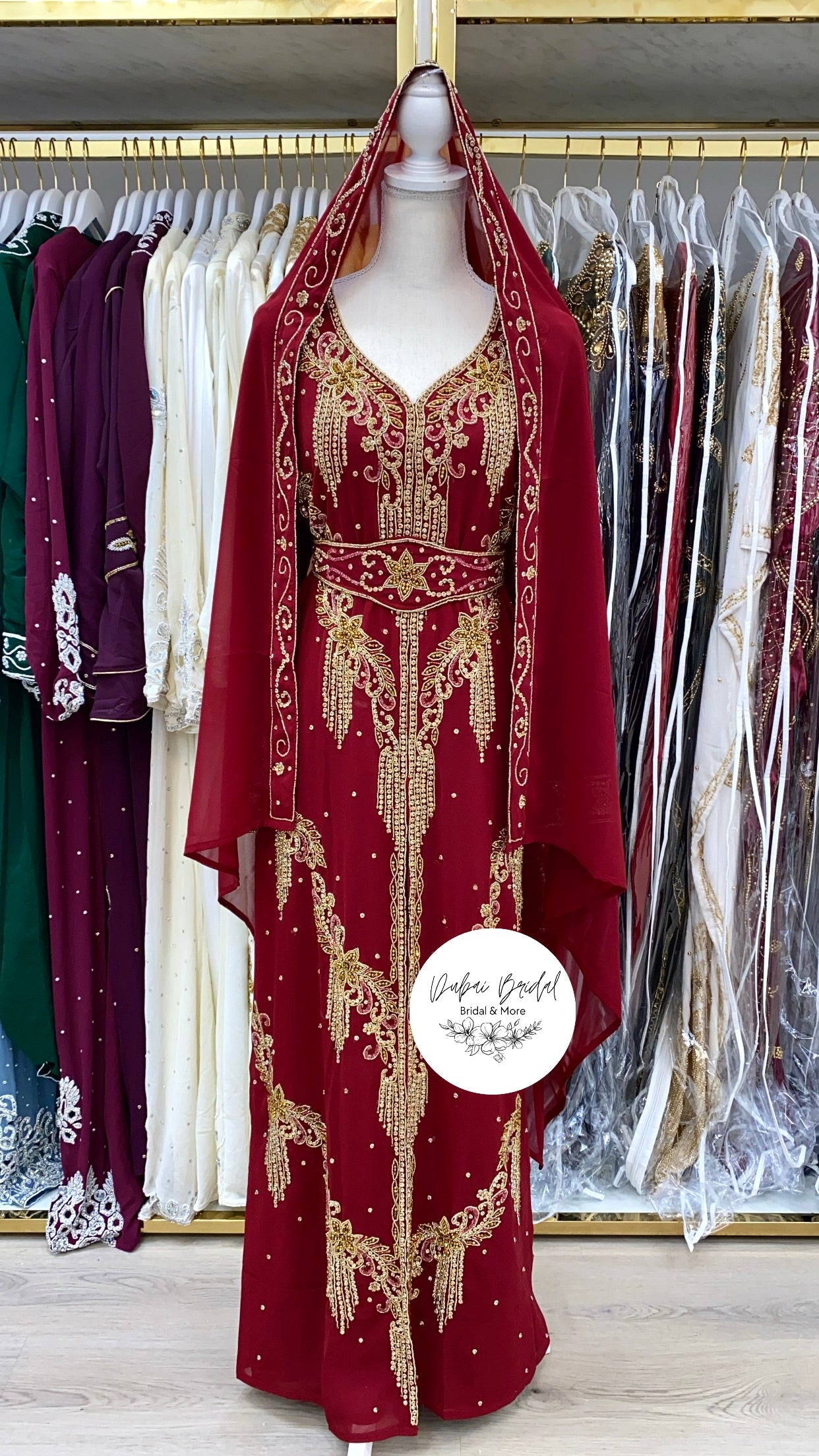 Shooting Star Nikkah Abaya (Red)