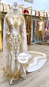 JAWAAHIR White Velvet & Net Bridal Dirac