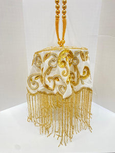 White Velvet Bridal Bag