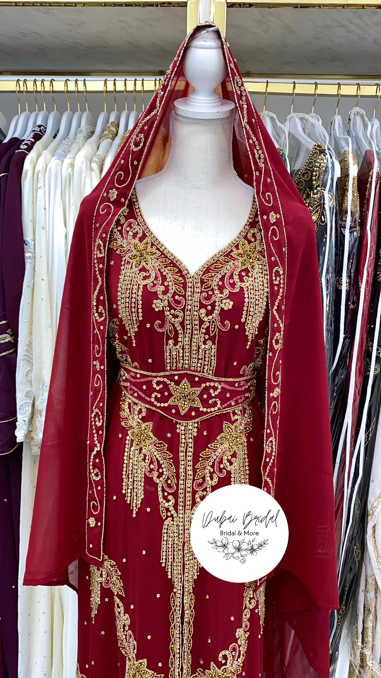 Shooting Star Nikkah Abaya (Red)