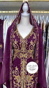 Peacock Nikkah Abaya (Purple)