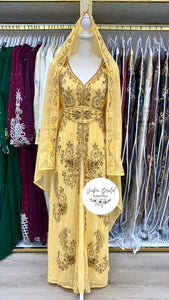 Peacock Nikkah Abaya (Light Gold)