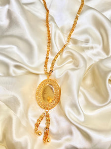 Round Rose Abaya Necklace