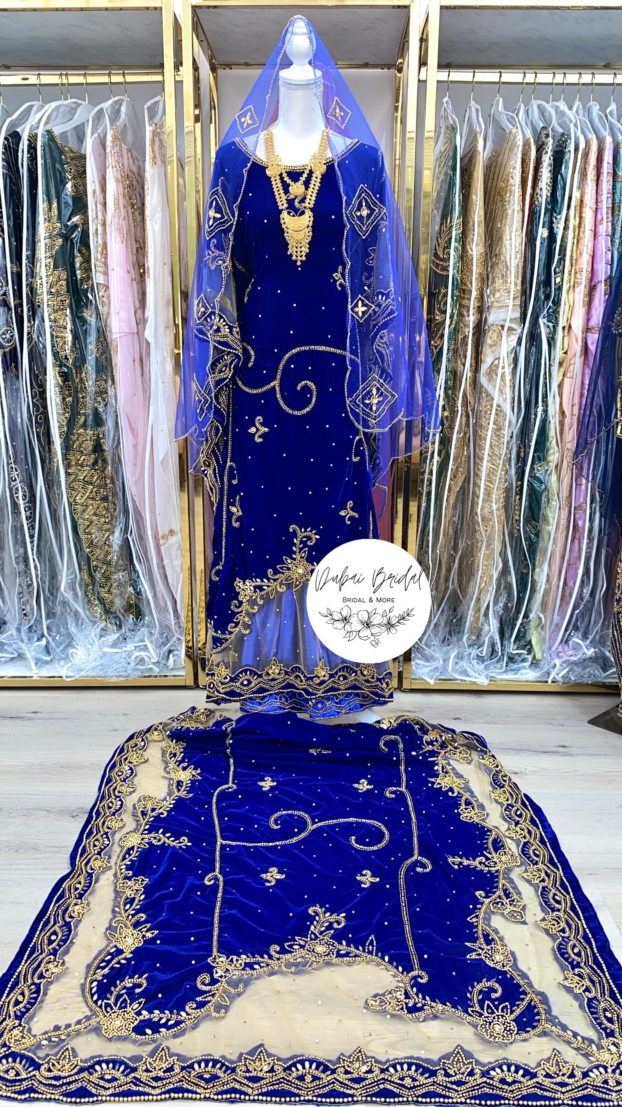 AMIRAH No. 1 Royal Blue Velvet Bridal Dirac