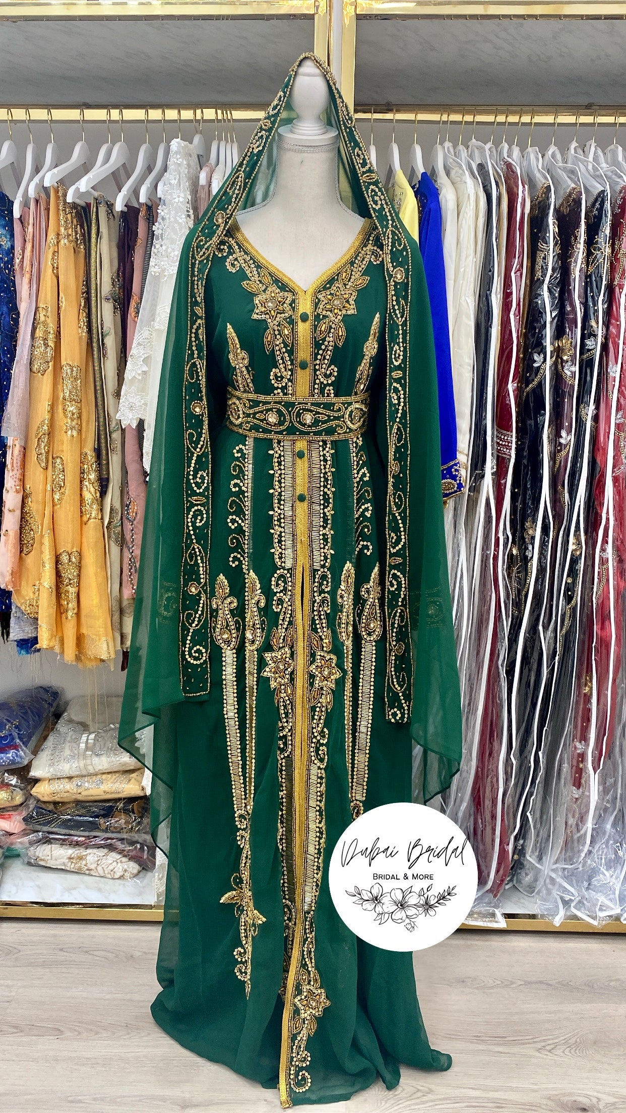 Emerald Green Nikkah Abaya Dubai Bridal Emerald Green Nikkah Abaya Dubai Bridal