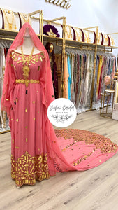 SAGAL Pink Chiffon Bridal Dirac