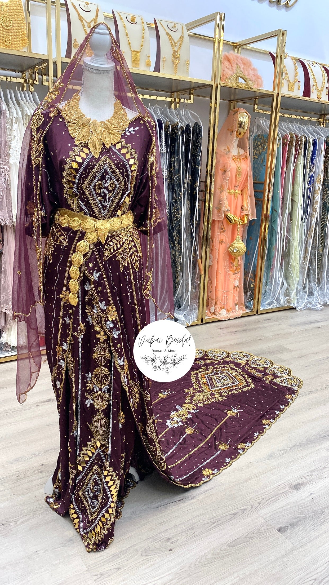 JAMILAH Purple Satin Bridal Dirac - Main Image