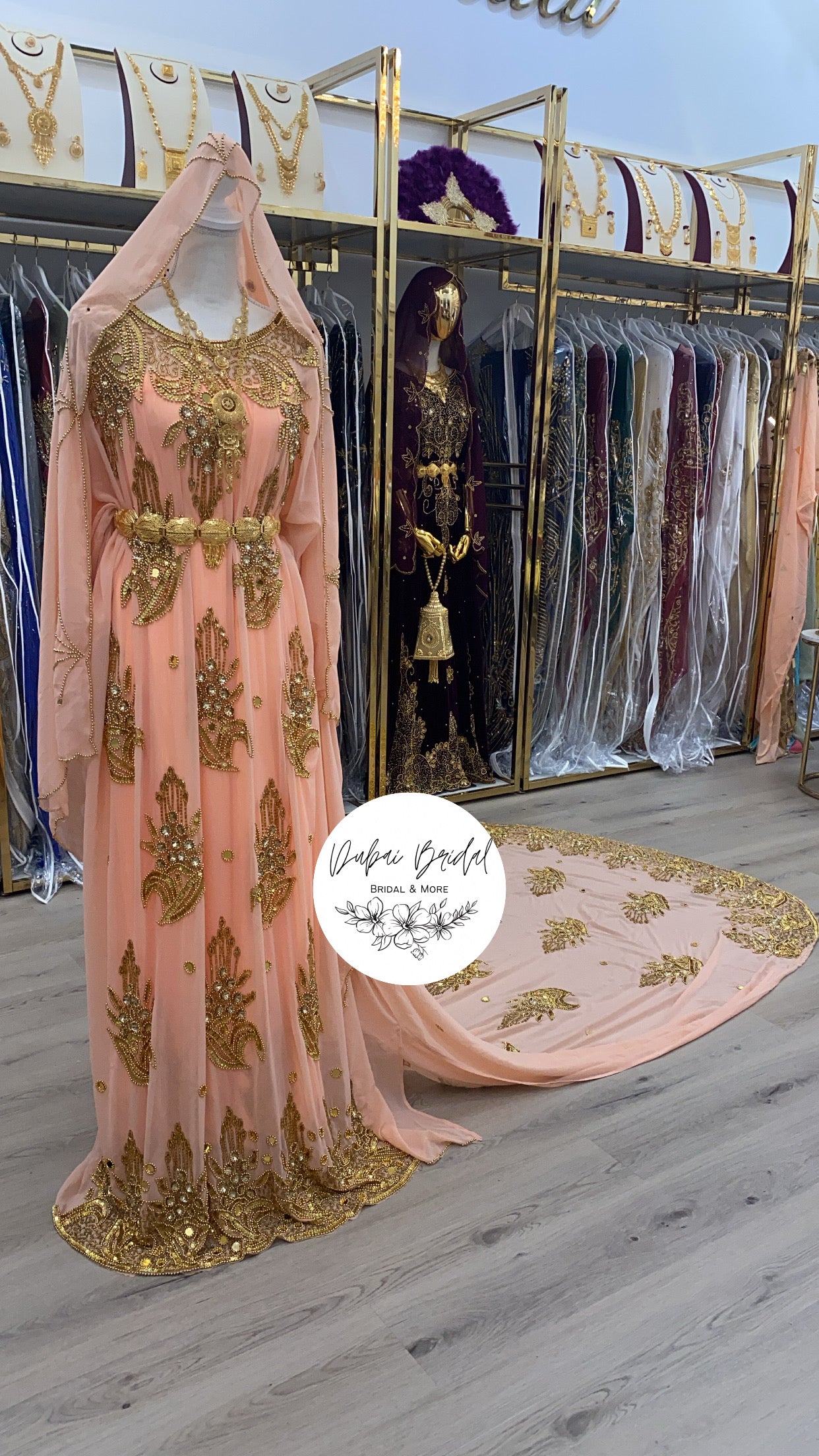 BILAN Peach Chiffon Bridal Dirac