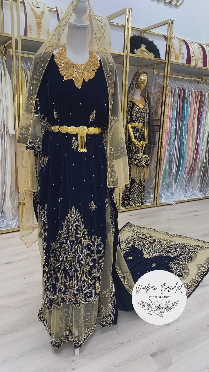 AMIRAH No.3 Velvet Navy Blue Bridal Dirac