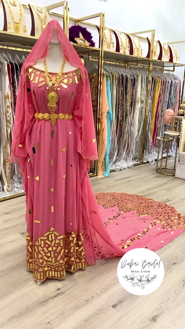 SAGAL Pink Chiffon Bridal Dirac