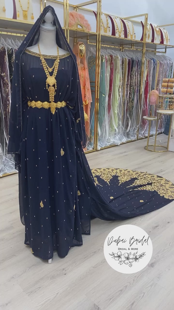 THE SIMPLE COLLECTION: Navy Blue Chiffon Bridal Dirac