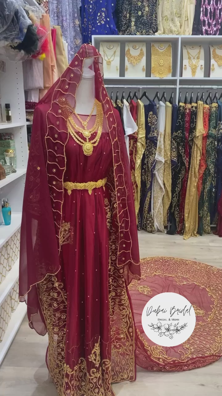 KHADIJAH Maroon Lace Bridal Dirac