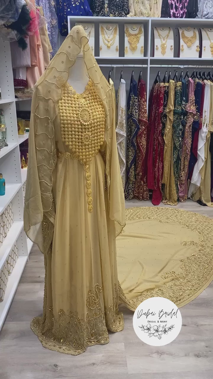 KHADIJAH Gold Chiffon Bridal Dirac