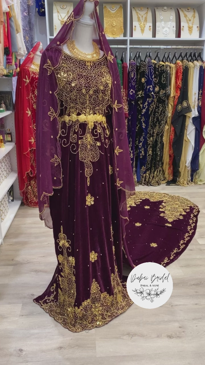 ZAINAB Plum Velvet Bridal Dirac