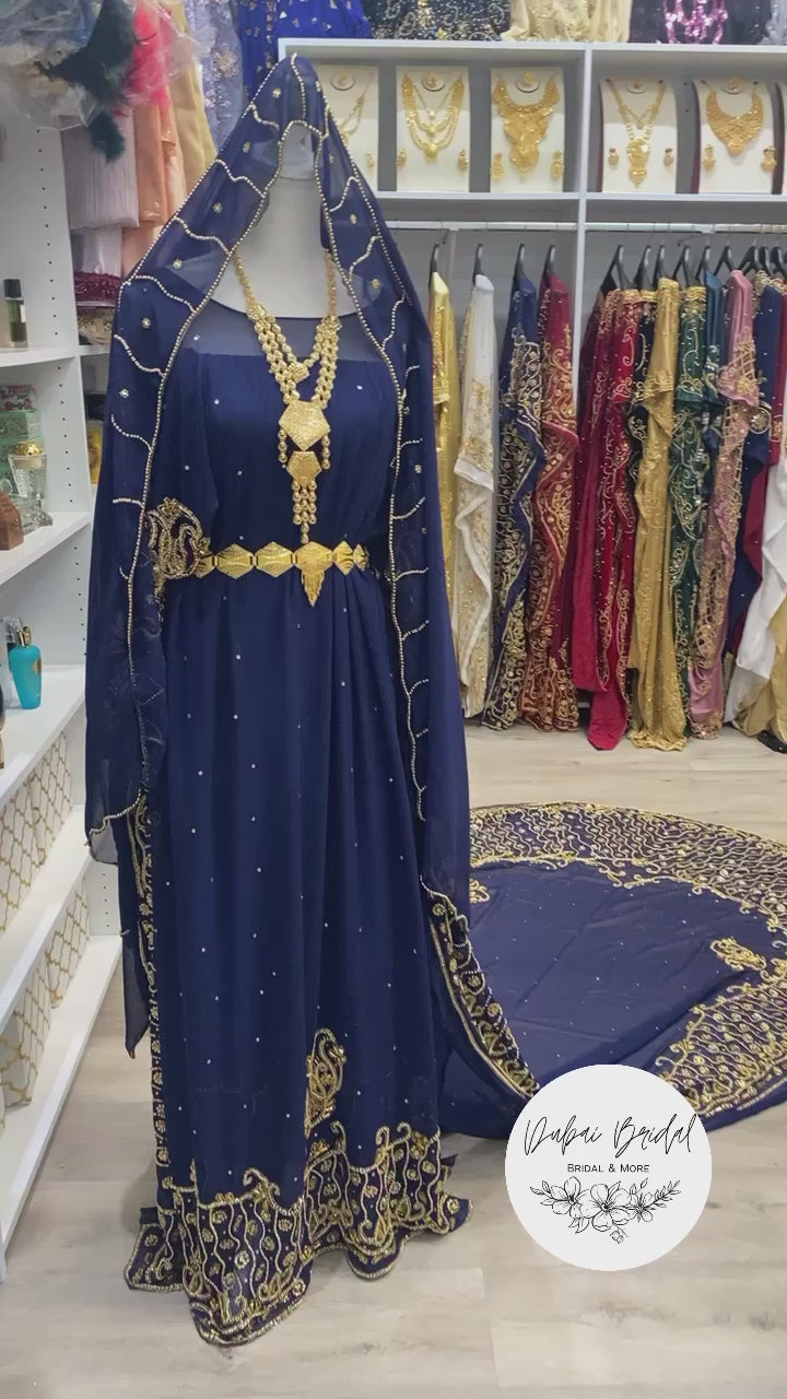 KHADIJAH Navy Blue CHIFFON Bridal Dirac