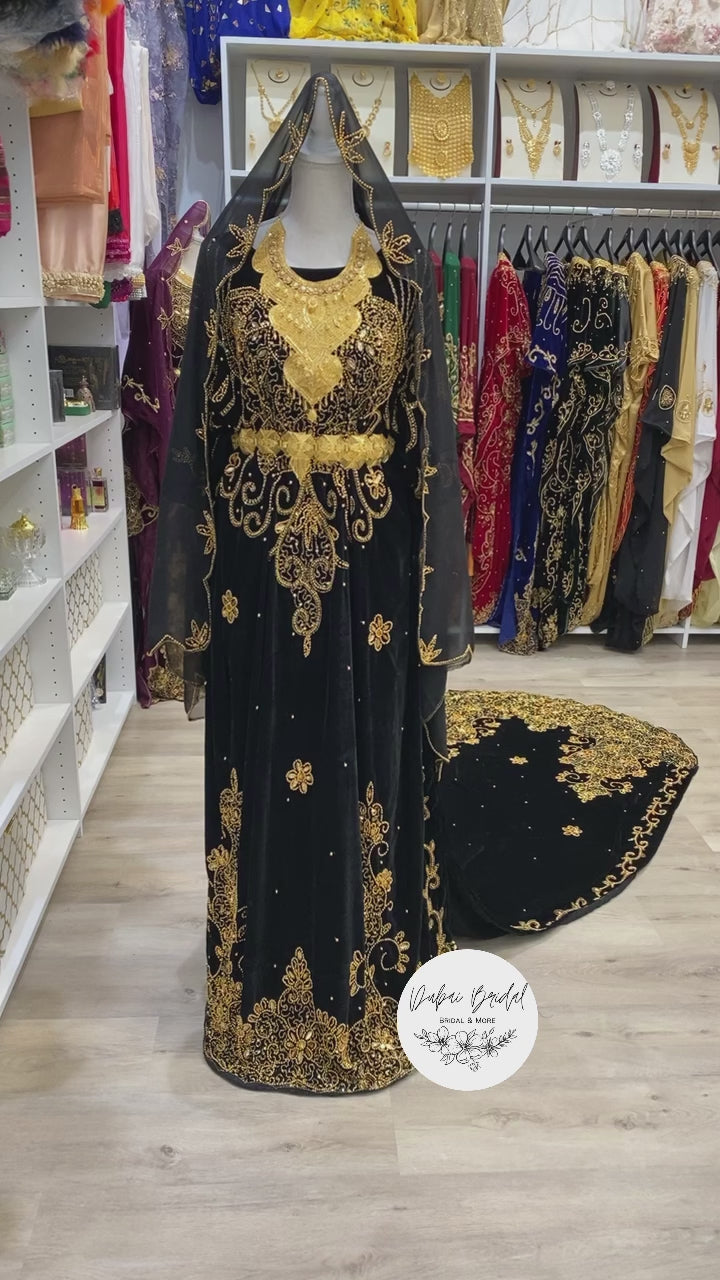 ZAINAB Black Velvet Bridal Dirac