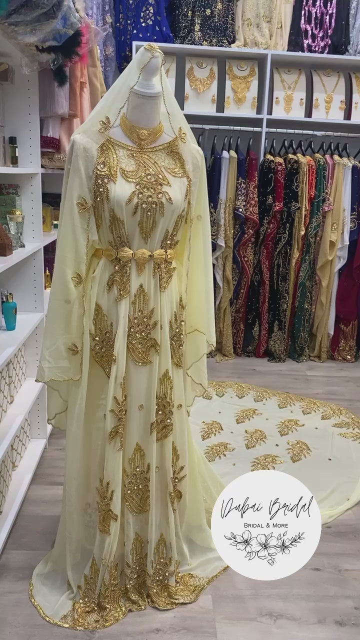 BILAN Light Yellow Chiffon Bridal Dirac