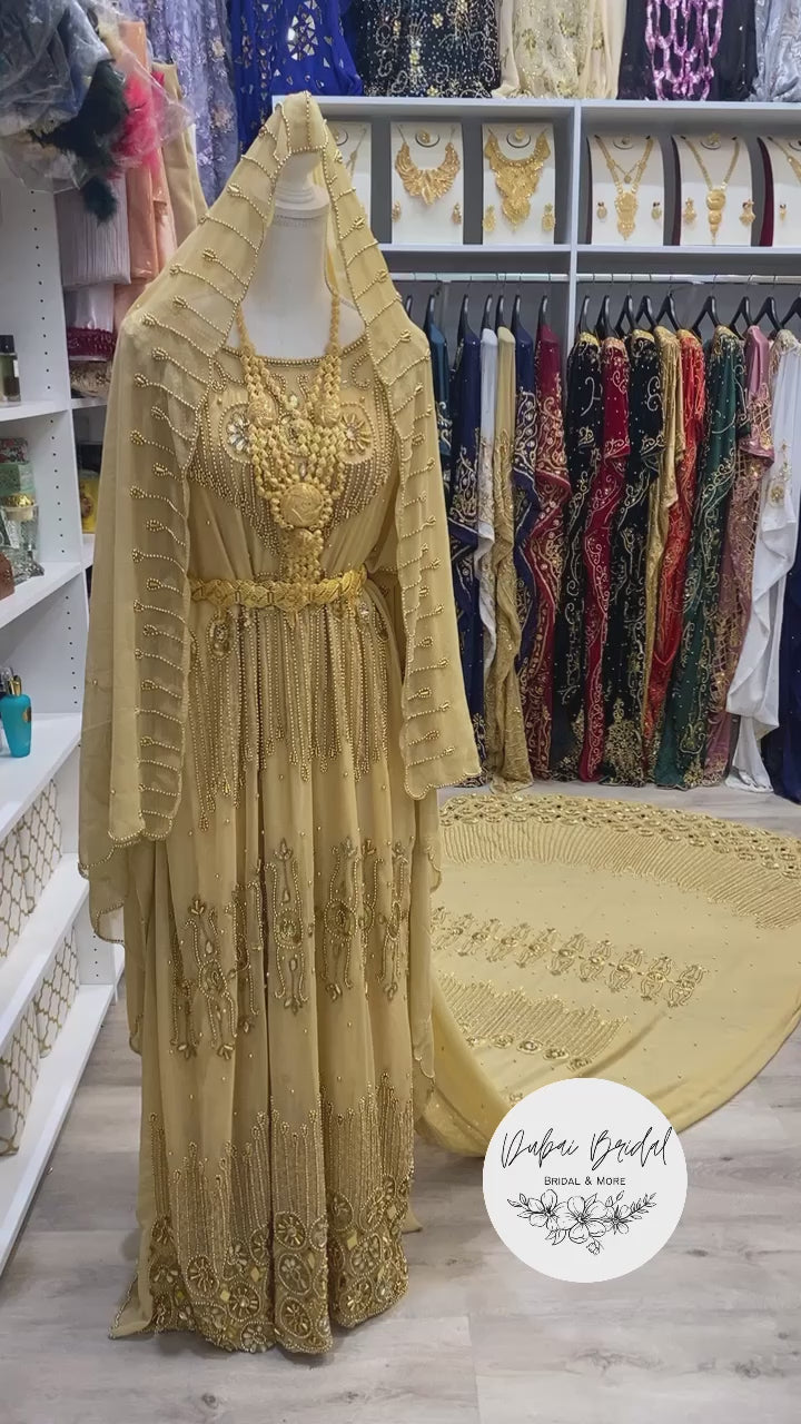 ILHAM Gold Chiffon Bridal Dirac