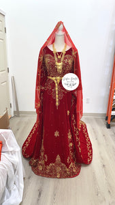 ZAINAB Red Velvet Bridal Dirac