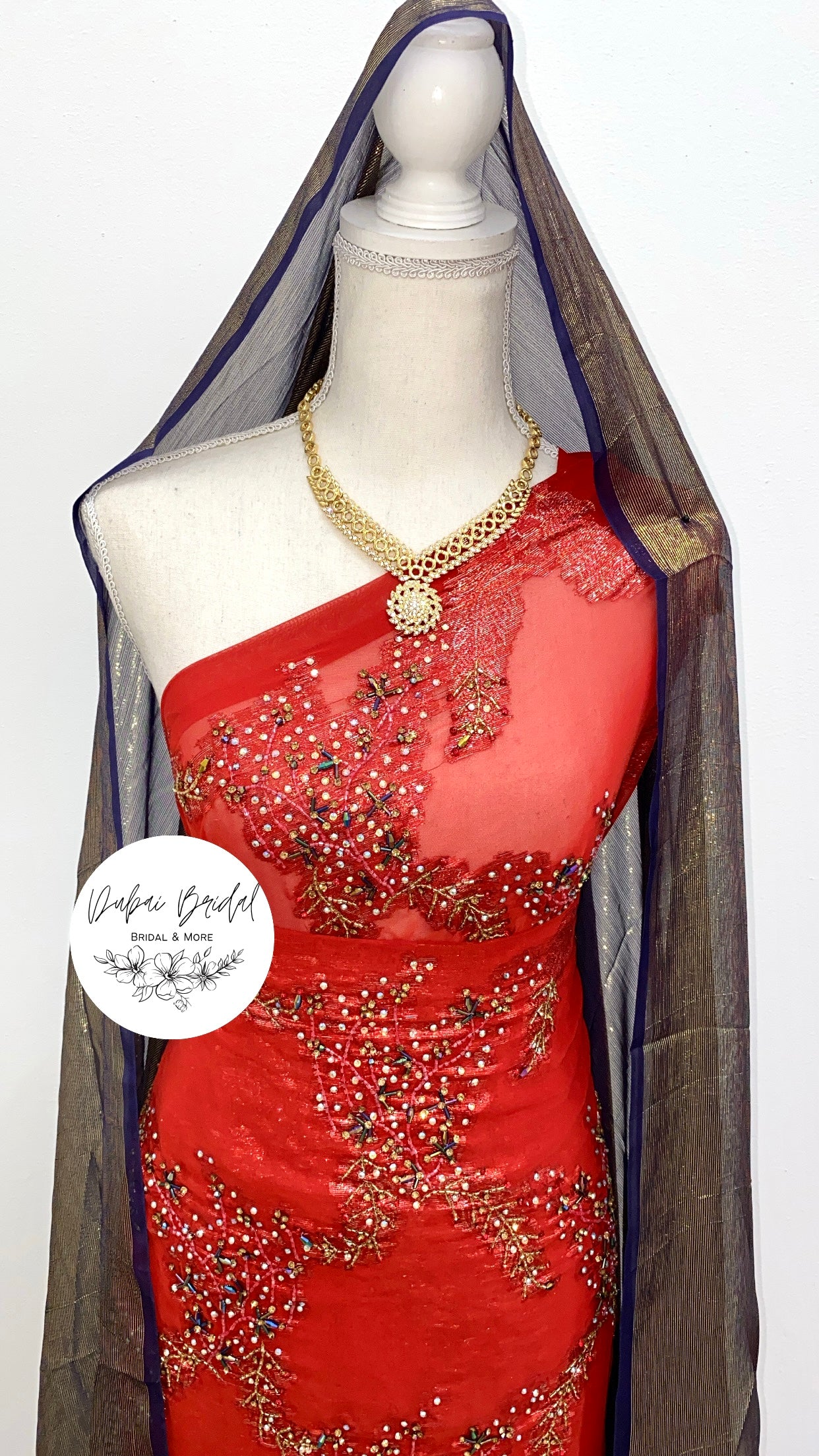 red nikkah dress Custom Red Bridal Nikkah Dupatta, Kiran Lace - Pakistani Wedding Veil Trail