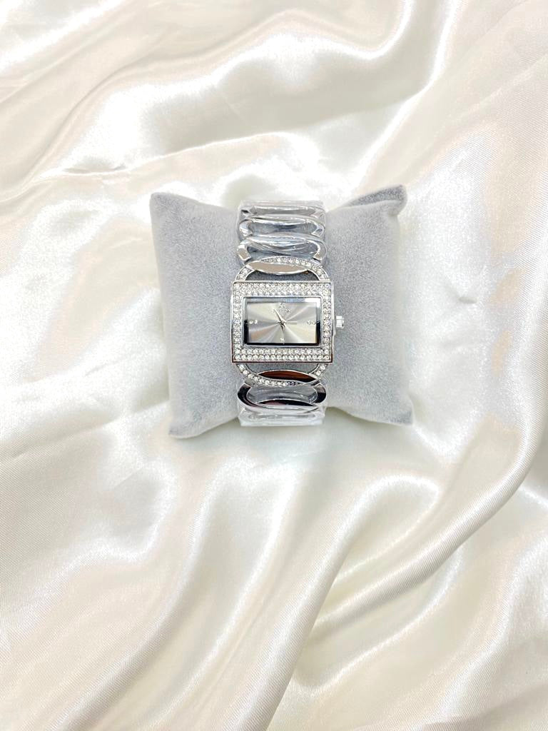 Silver Diamond Watch