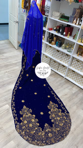 ZAINAB Royal Blue Velvet Bridal Dirac