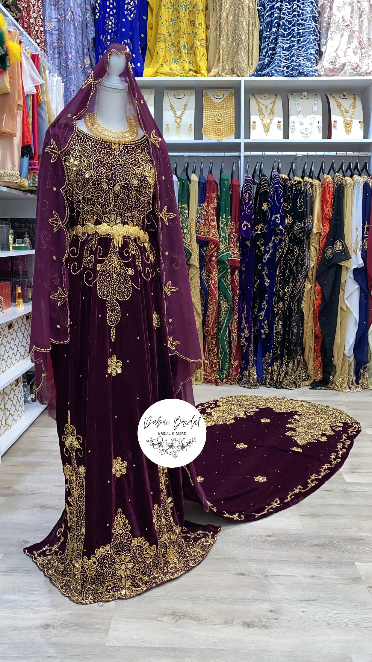 ZAINAB Plum Velvet Bridal Dirac