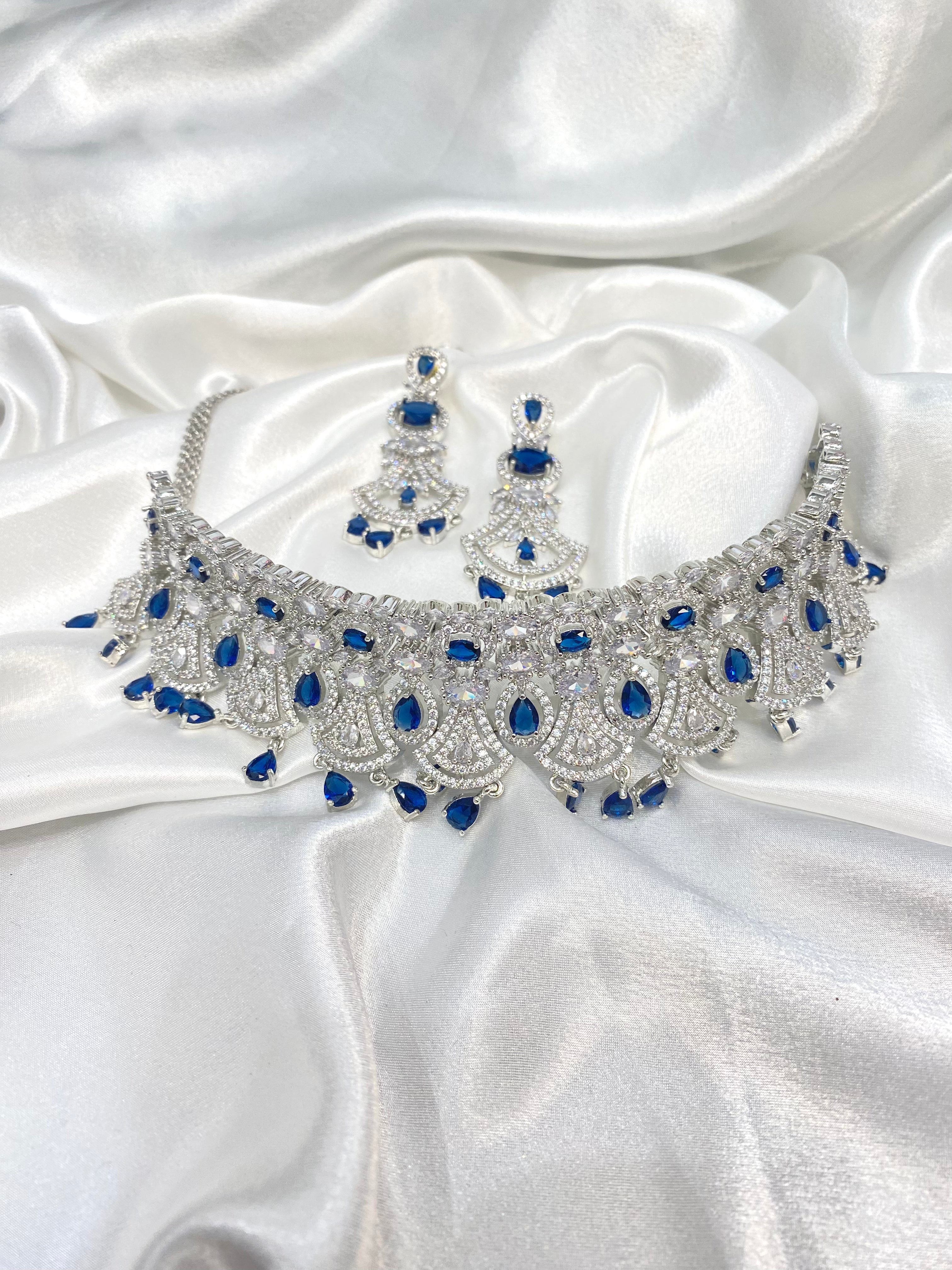 Blue Chandelier Choker