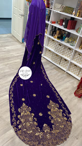 ZAINAB Violet Purple Velvet Bridal Dirac