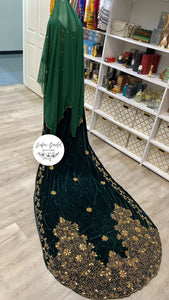 ZAINAB Emerald Green Velvet Bridal Dirac