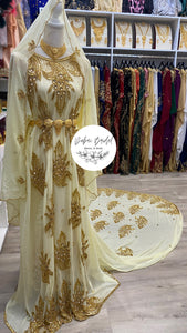 BILAN Light Yellow Chiffon Bridal Dirac