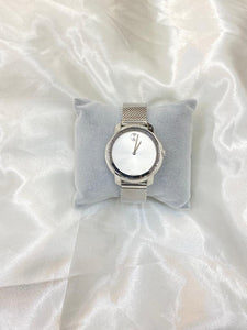 Silver & White Mo Watch