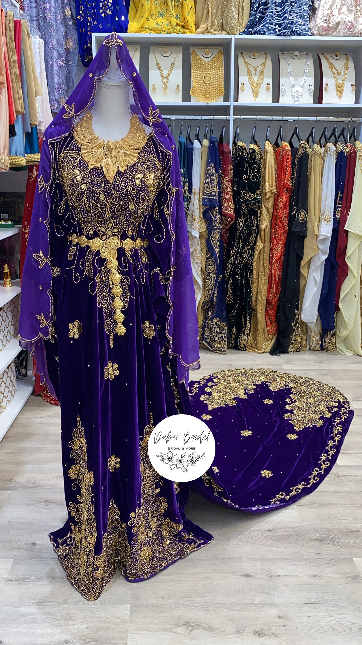 ZAINAB Violet Purple Velvet Bridal Dirac