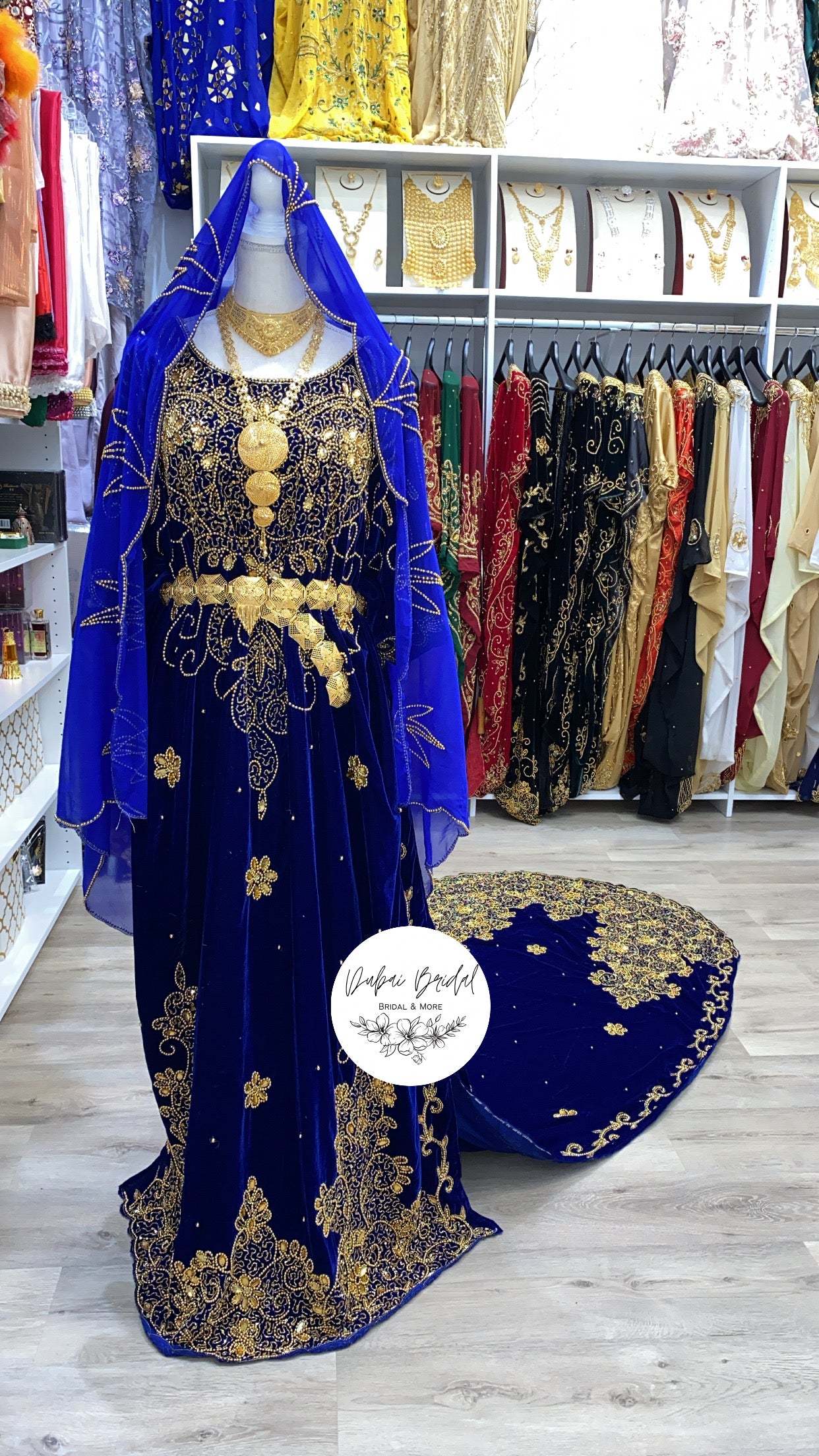 ZAINAB Royal Blue Velvet Bridal Dirac