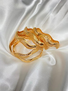 Rose Gold Wavy Bangles