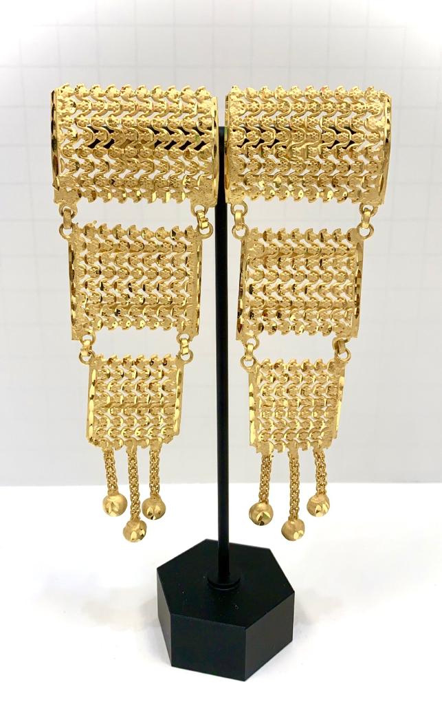 Golden Squares Earrings