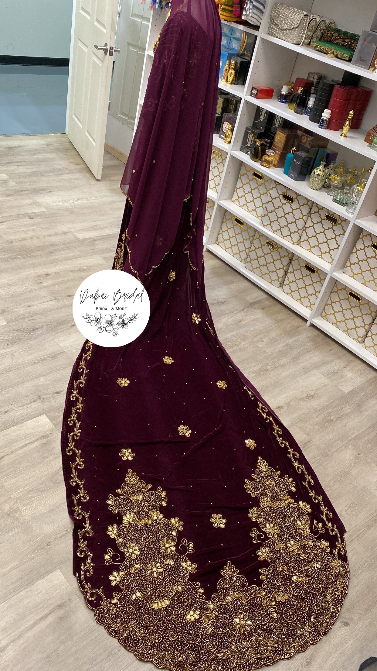 ZAINAB Plum Velvet Bridal Dirac