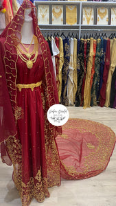 KHADIJAH Maroon Lace Bridal Dirac