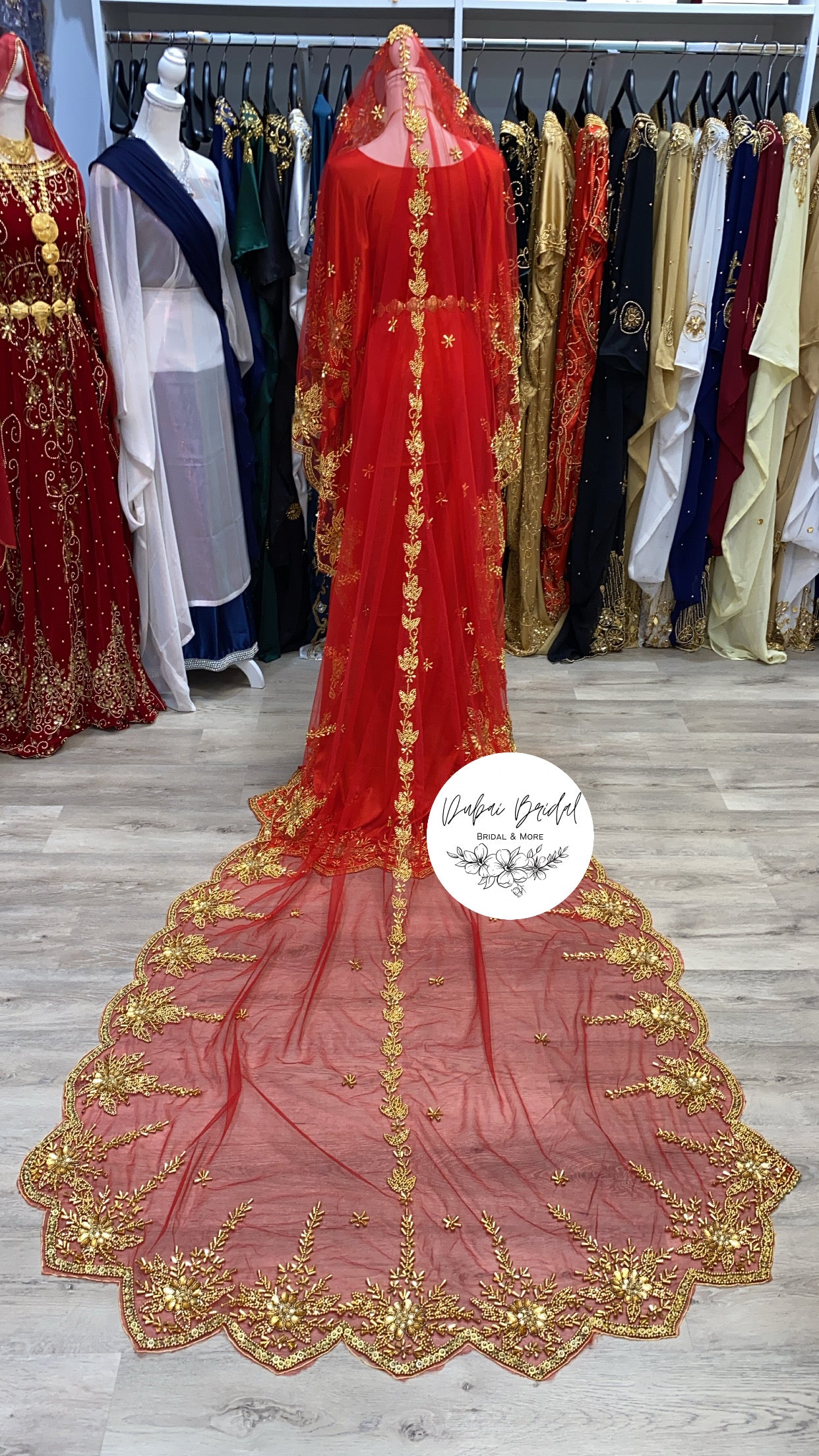 AYAAN Coral Red Satin + Lace Bridal Dirac